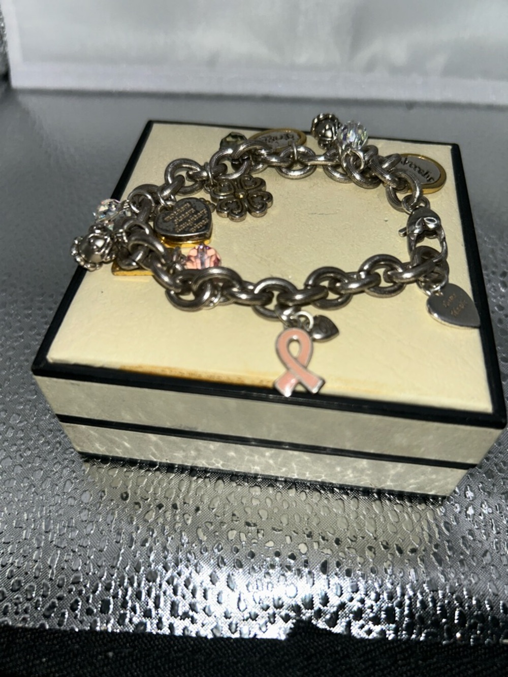 Brighton power of pink breast cancer awareness charm bracelet motivational Hope - Picture 3 of 4